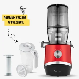 wyciskarka Sana 878 z pojemnikiem próżniowym na sok- kolor czerwony